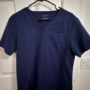 Jaanuu Deep Blue V-Neck Scrub Top